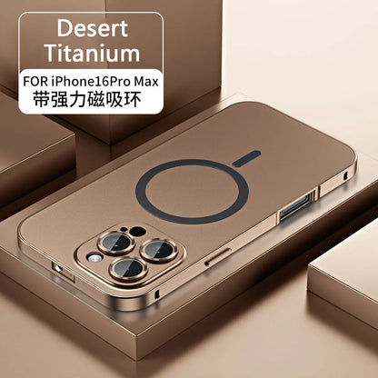 Aluminum Metal Frame Magnetic Case - MagSafe Wireless Charging Cover with Lens Protection for iPhone 12, 13, 14, 15, 16 & 17 Pro Max