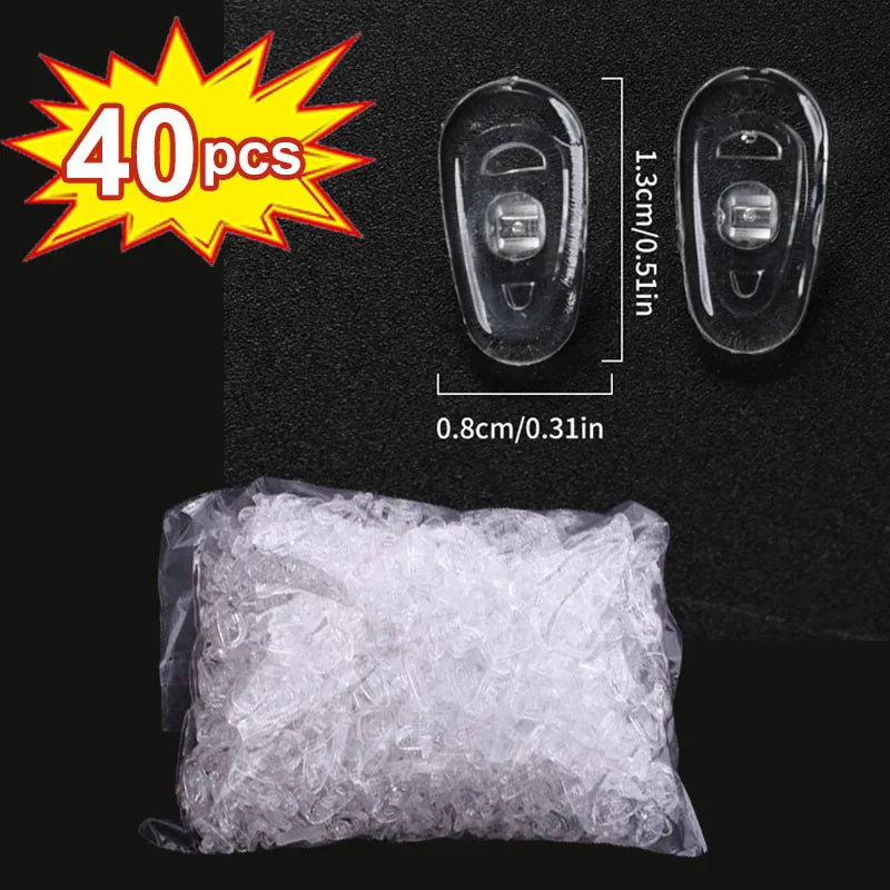 DIY Clear Oval Air Chamber Eyeglass Nose Bracket - Silicone Nose Pads, Anti-Drop Eyewear Bracket for Sunglasses & Glasses Accessories