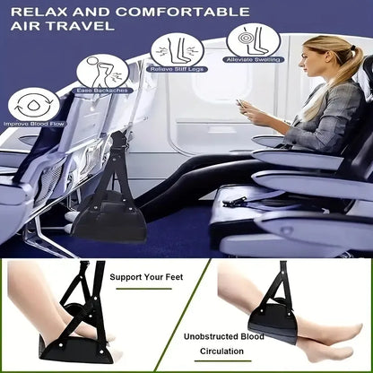 Adjustable Aircraft Leg Hammock | Office Hanging Footrest | Simple Leg Support for Travel & Car | Ergonomic Foot Pad Accessory