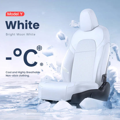 YZ Tesla Seat Cushion Cover — Ventilated Cooling Car Seat with Fan for Model 3 & Model Y | Breathable Summer Accessory