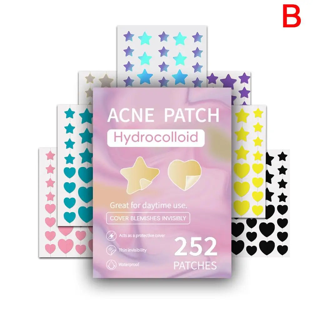Colorful Star Pimple Patches – Invisible Acne Spot Stickers for Skin Care, Concealer & Makeup Tools