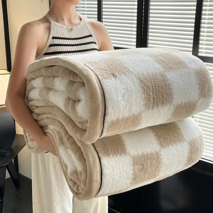 Grade A Half-Side Fleece Blanket — Soft Fluffy Autumn & Winter Throw for Sofa, Napping, and Warm Shawl