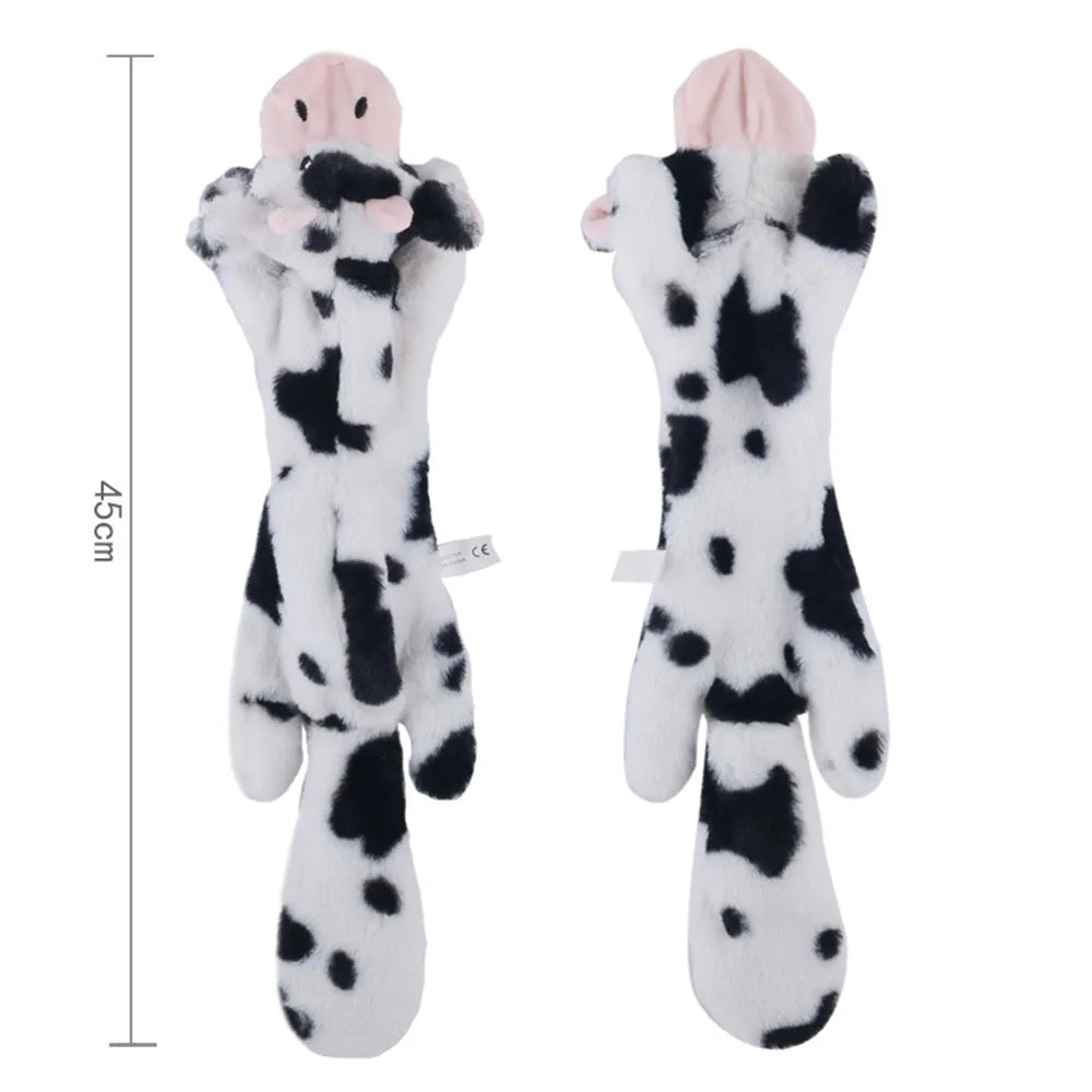 Funny Stuffingless Animal Dog Toy – Durable Plush Squeaky Chew Toy with Crinkle Sound & Squeakers for Pets