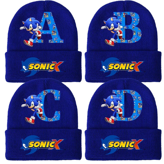 Sonic Cartoon Kids Knitted Hat – Cotton Winter Woolen Cap for Boys & Girls, Cute Anime Headgear Gift