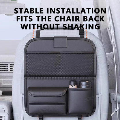 SEAMETAL Car Seat Back Organizer – Large Capacity Multi-Pocket Storage Bag with Foldable Tablet Tray