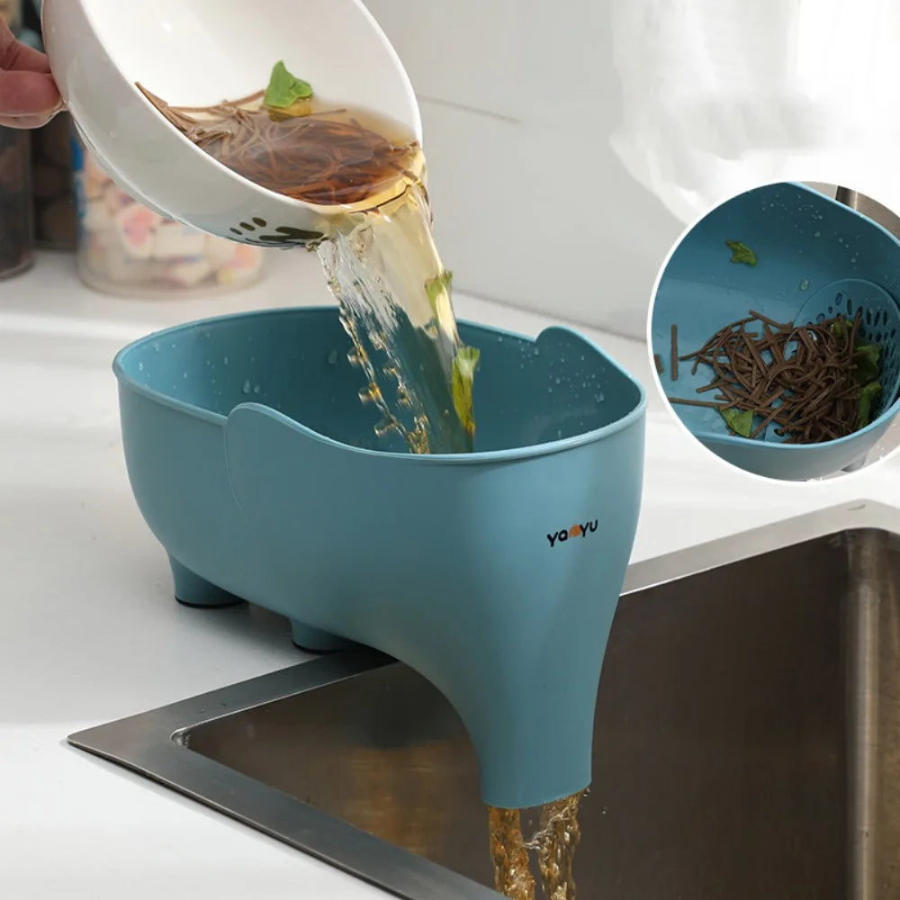 Elephant Sink Strainer Basket – Multipurpose Hanging Drain Rack for Fruits & Vegetables, Kitchen Washing & Storage Organizer Accessories