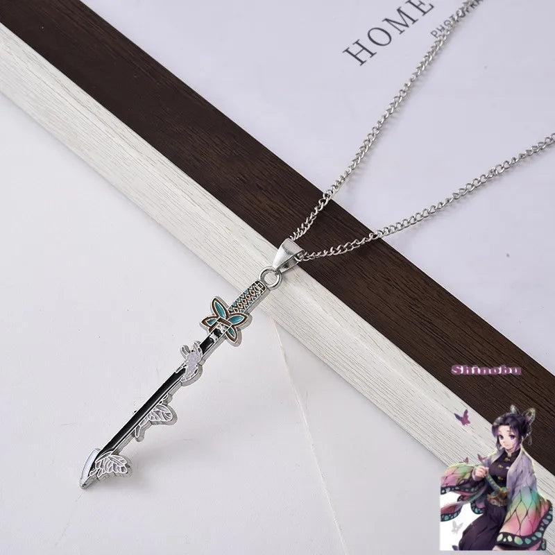 Demon Slayer Anime Necklace – Kimetsu no Yaiba Enamel Pendant Choker, Stainless Steel Cosplay Jewelry Gift
