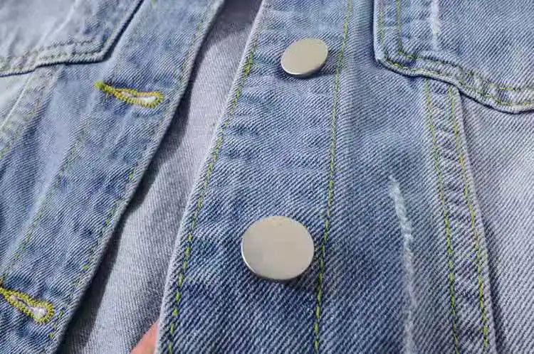 Women’s Denim Jacket – Spring & Autumn Short Coat, Casual Pink Jean Jackets, Loose Purple, Yellow & Blue Outerwear Tops