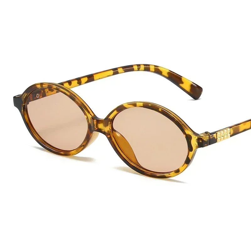 Women's Oval Sunglasses – Retro Small Frame UV400 Clear Lens Fashion Eyewear