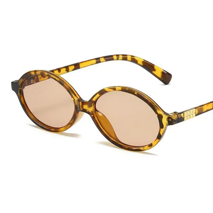 Women's Oval Sunglasses – Retro Small Frame UV400 Clear Lens Fashion Eyewear