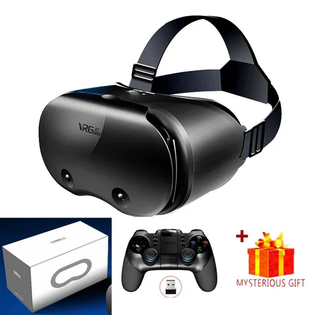 3D Virtual Reality VR Headset for iPhone & Android Smartphones – Immersive Mobile Phone VR Glasses with Real Lenses Goggles