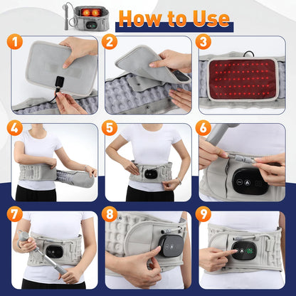Heating Waist Massager Belt — Vibration & Inflatable Back Pad for Relaxation and Pain Relief