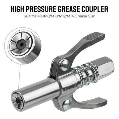 High Pressure Grease Coupler Nozzle: 10000PSI Grease Gun Pump Syringe with NPT1/8 Adapter - Brake Oil Change Tools & Car Accessories