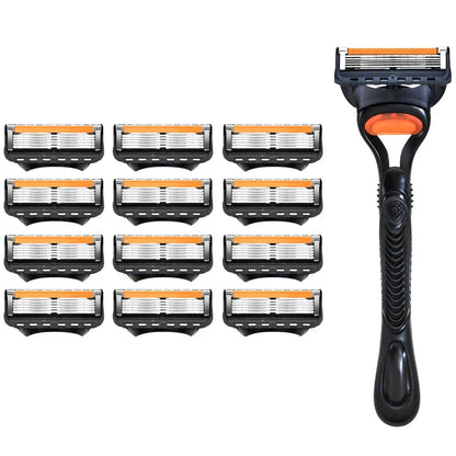 Men’s 5-Layer Fusion Razor Blade Refills – 4/12/24PCS Replacement Cartridges for Beard & Face Shaving