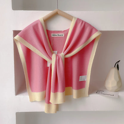 Spring & Autumn Striped Knitted Shawl – High-Grade Neck and Shoulder Scarf for Summer Office & Air-Conditioned Rooms