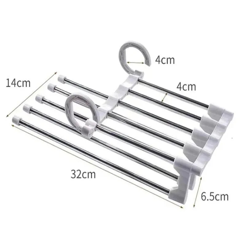 Telescopic Folding Multi-Layer Pants Rack – Magic Pants Hanger for Household Wardrobe Storage