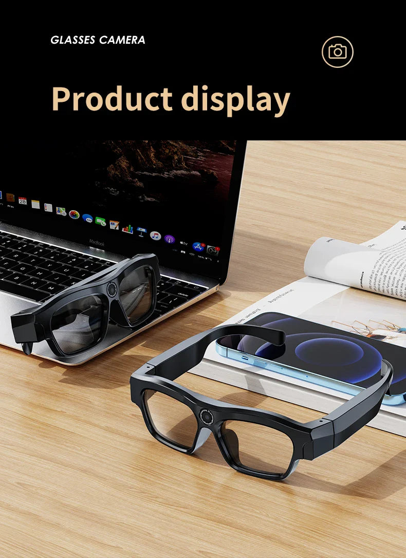 4K Bluetooth HD Video Glasses – Mini Smart Camera for Driving, Cycling, Wireless Music, and Hands-Free Calls