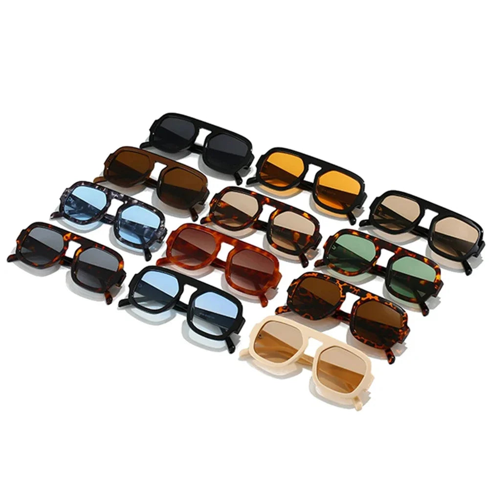 JNPCXI Retro Square Sunglasses – Fashion Gradient UV400 Shades for Men & Women, Punk Style