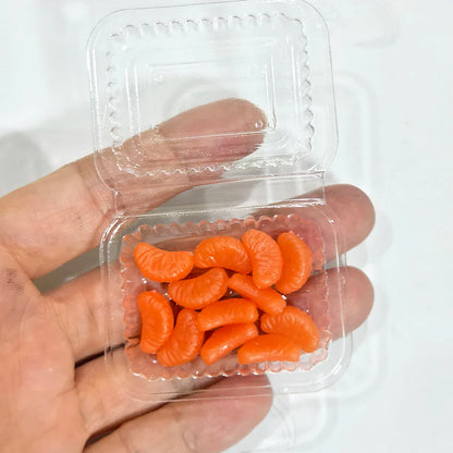 Miniature Dollhouse Food Set – Simulated Fruits & Vegetables for BJD & Blythe Dolls (Grape, Meat, Orange, Radish)