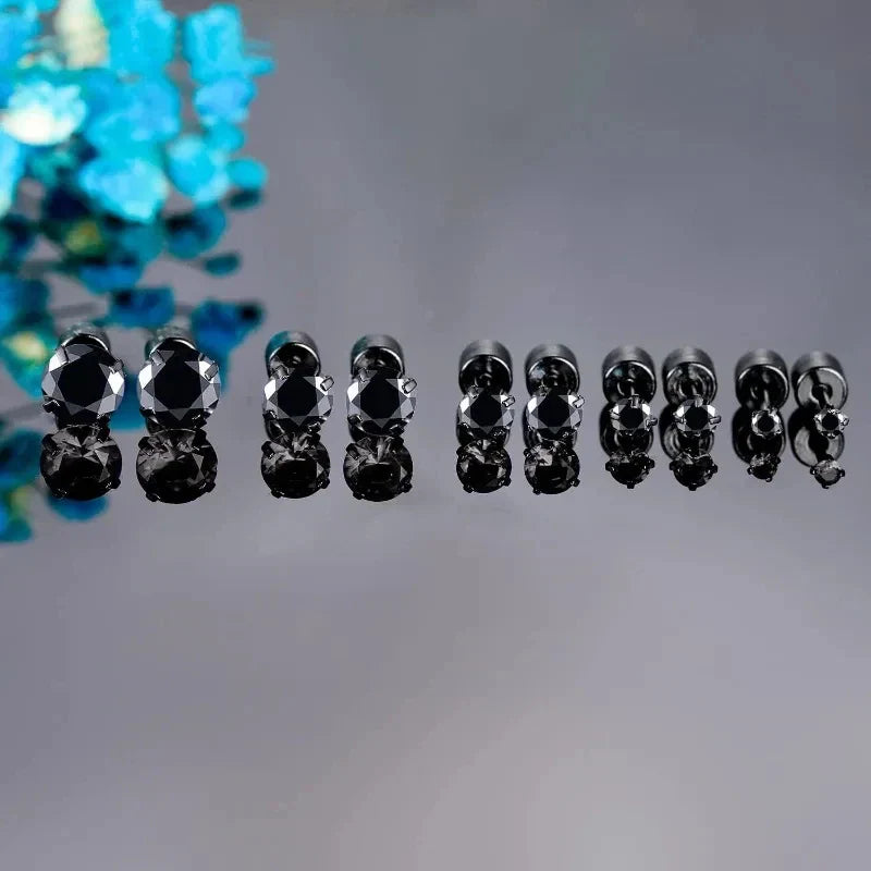 20G Titanium Stud Earrings – Hypoallergenic Tiny Cubic Zirconia Screw Back Cartilage & Tragus Piercing Jewelry