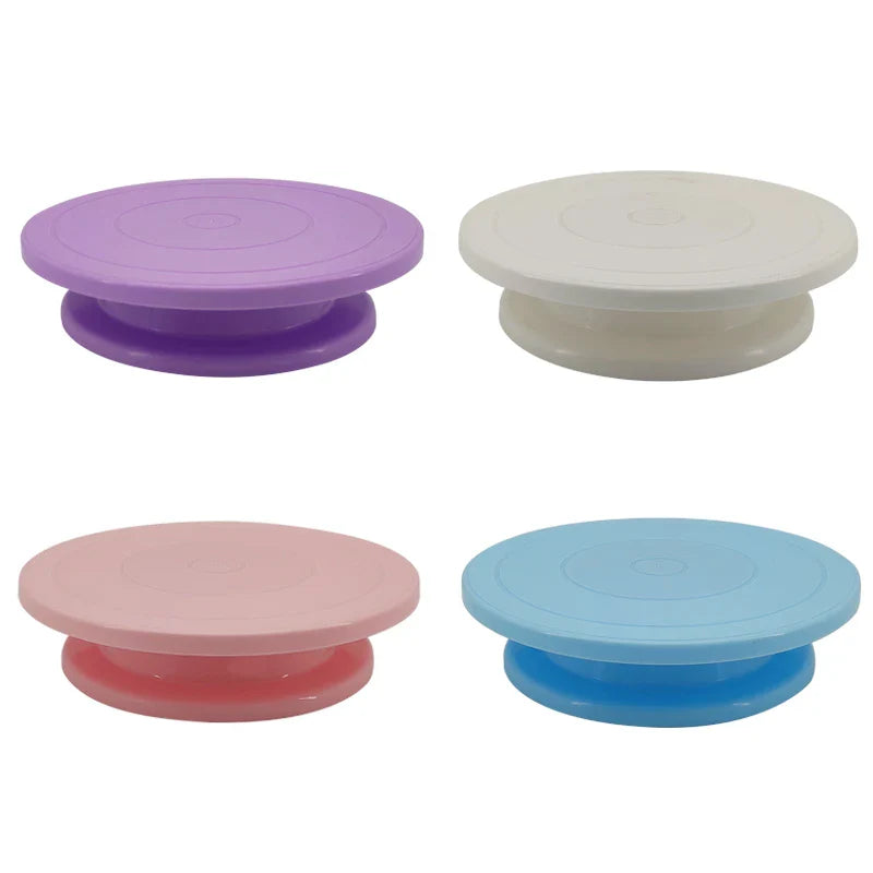 Plastic Cake Turntable: Rotating Stable Stand for Baking Decoration - DIY Mold, Anti-Skid Round Cake Table