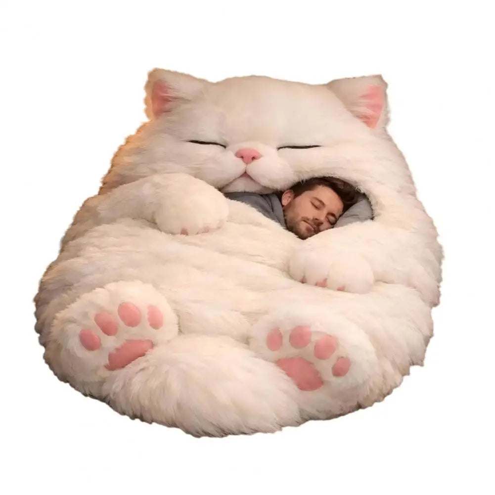 190x80cm Plush Animal Sleeping Bag for Adults – Soft Envelope Slumber Sack with Cat, Frog, Shark & Rabbit Designs for Home & Travel
