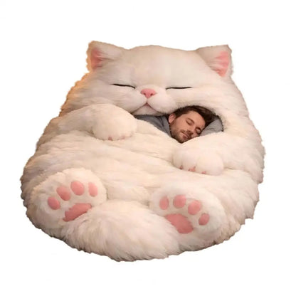 190x80cm Plush Animal Sleeping Bag for Adults – Soft Envelope Slumber Sack with Cat, Frog, Shark & Rabbit Designs for Home & Travel