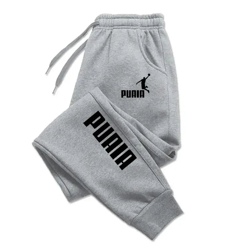 PUAIA Men’s Jogging Pants – Autumn Winter Sport Trousers, Loose Fit Fitness Streetwear Solid Color Outfit