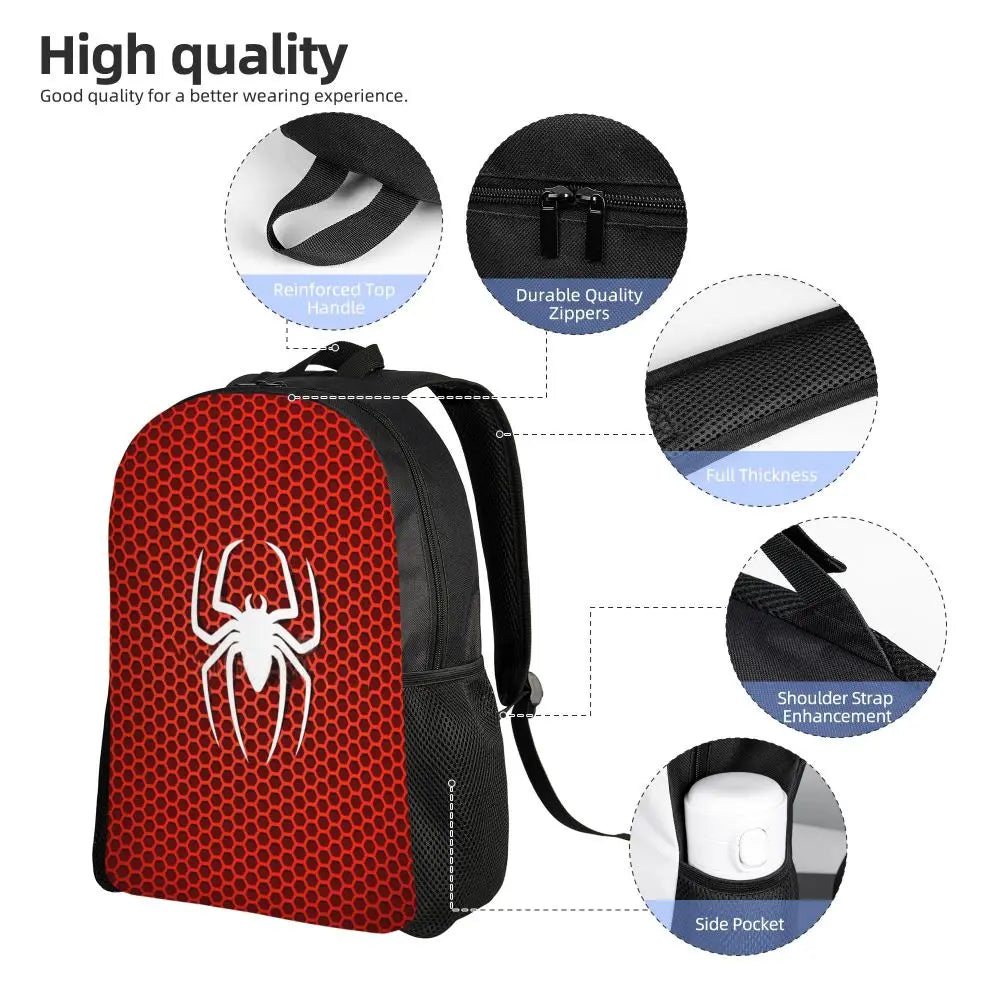Custom Spider-Man Web Backpack – Water-Resistant School & College Bag for Men and Women