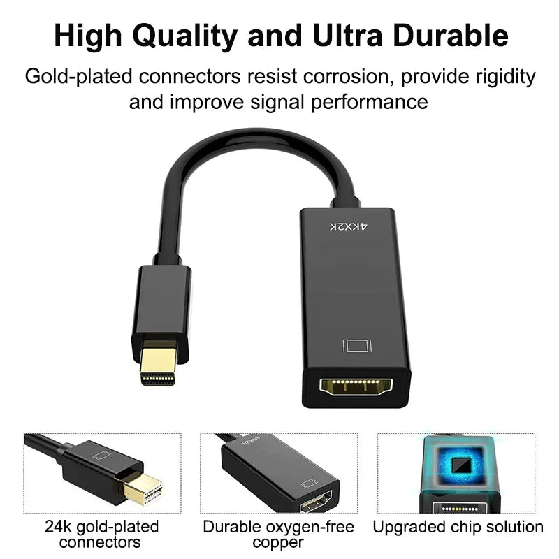 Mini DisplayPort to HDMI Adapter – 4K/1080P Mini DP Male to HDMI Female Converter for MacBook Air/Pro