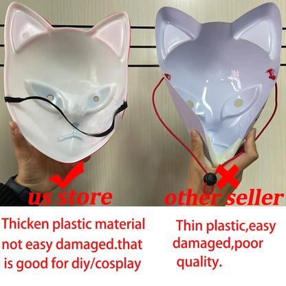 Anime Demon Cosplay Mask — Kimetsu No Yaiba Sabito & Makomo ABS Plastic, Deluxe Halloween Party Costume Props
