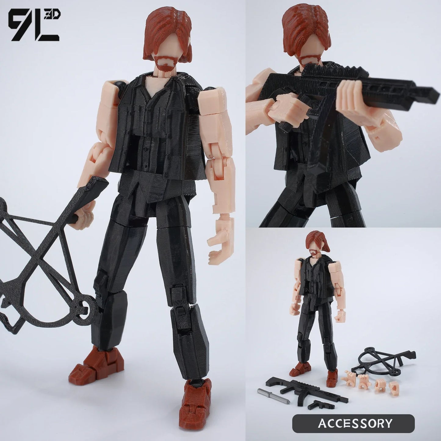 9L 3D Printed Invincible Tech Jacker T13 Lucky13 Action Figure – Multi-Jointed Motorcycle Collectible Model Toy Titan13