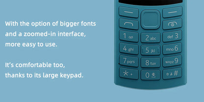 Nokia 105 4G 2023 Feature Phone – Dual SIM, 1450mAh Battery, FM Radio, Call Recording, Bluetooth 5.0, Hebrew Keyboard
