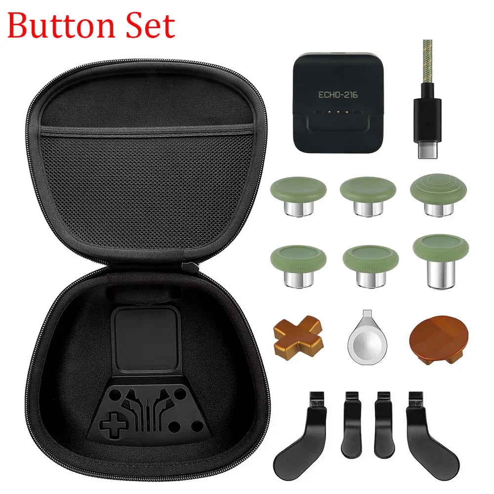 Xbox Elite Series 2 Controller Replacement Housing Shell Kit – Front & Back Case, LB/RB Buttons, Grips & Carry Bag Set