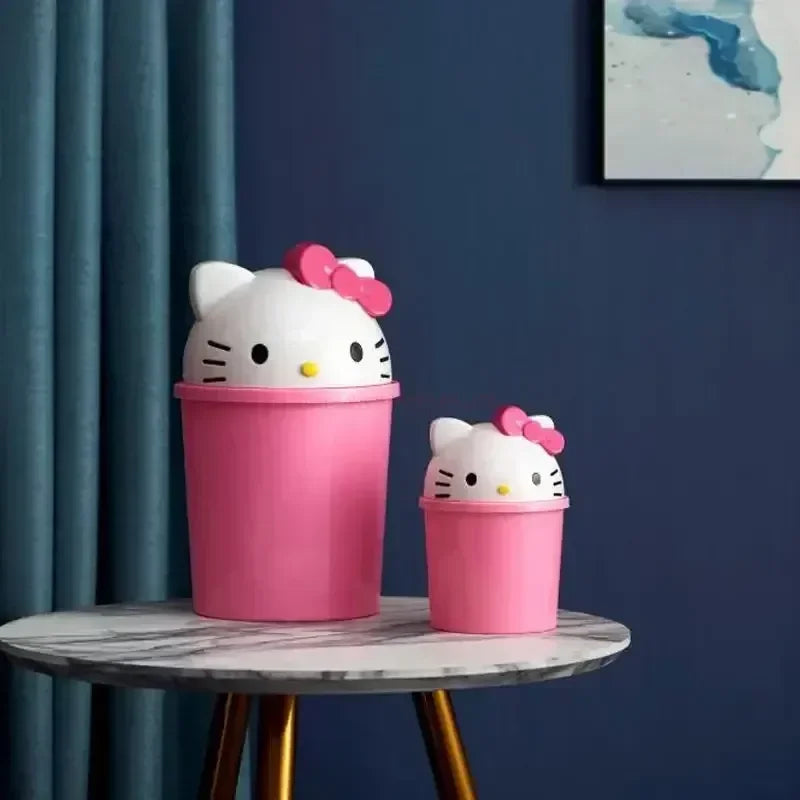 Sanrio Hello Kitty Kawaii Trash Can – Cute Dustbin for Bedroom & Living Room Garbage Disposal