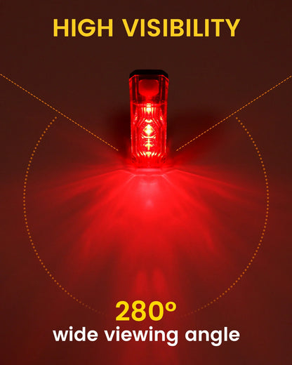 RAVEMEN TR250 Rechargeable Bike Rear Light – 250 Lumens LED Bicycle Taillight with Brake Sensor, Auto On/Off & IPX6 Waterproof Mount