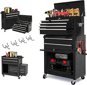 8-Drawer Rolling Tool Chest – Mobile Tool Box with Wheels, Garage Storage Cabinet