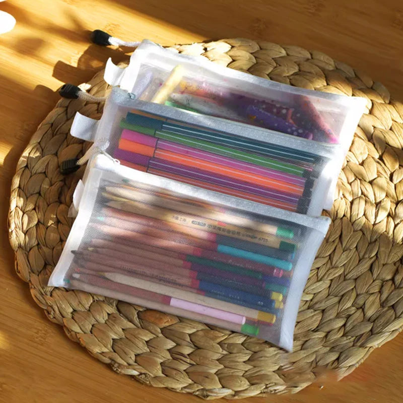 Children’s Puzzle & Building Block Storage Bag – Transparent Mesh Zipper Organizer for Toys, Cosmetics & Household Items