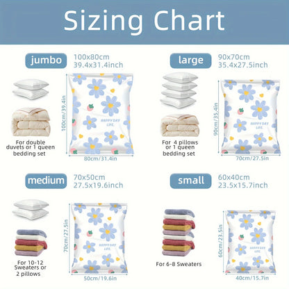 4/6pcs Vacuum Compression Storage Bags – Sealed Organizer for Clothes, Blankets & Travel Wardrobe Essentials