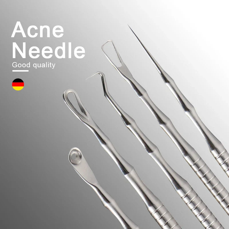 Blackhead Remover Acne Tool Kit – Pimple Extractor Needles, Tweezers & Deep Pore Cleaning Set