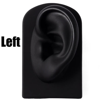 Soft Silicone Ear Nose Mouth Practice Model – Tattoo & Piercing Jewelry Display Stand with Acrylic Earring Holder Kit for Training & Showcase