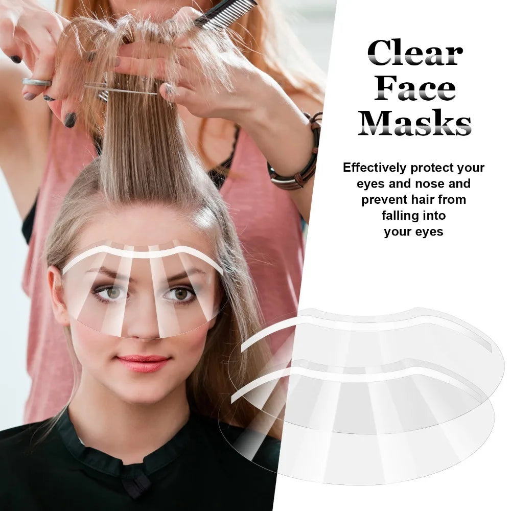 25/50pcs Disposable M-Shaped Clear Face Shields – Makeup, Shower, Barber Masks for Salon Use