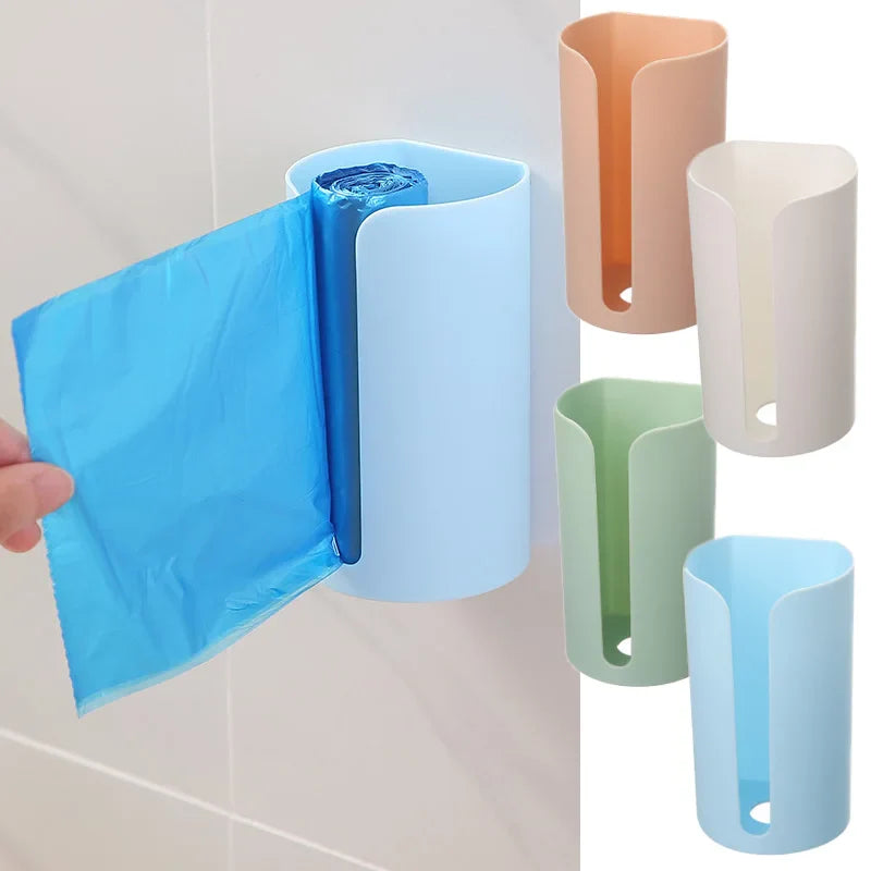 Nail-Free Wall-Mounted Plastic Garbage Bag Holder – Trash & Cotton Pad Storage Box for Home, Kitchen, and Bathroom
