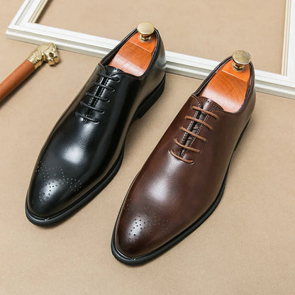 Luxury Men’s Leather Oxford Dress Shoes – High-Quality Gentleman Wedding & Office Shoes 2024