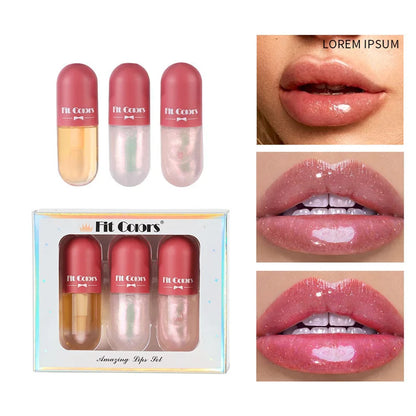 Mini Capsule Liquid Lip Balm – Moisturizing Transparent Color-Changing Plumping Jelly Lip Gloss