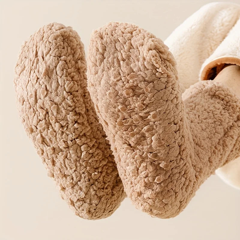Men's Thermal Sleep Socks - High-Quality Silicone Non-Slip, Soft Solid Color Thickened Floor Socks for Women