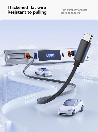 YZ 27W Quick Charger & USB Hub for Tesla Model 3/Y 2023 — Intelligent Car Docking Station & Adapter