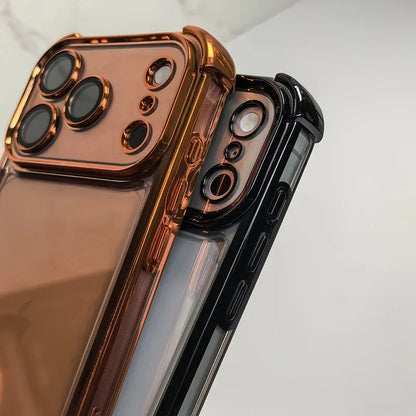 Luxury Clear Shockproof iPhone Case - Wrist Strap, Lens Protector & Protective Cover