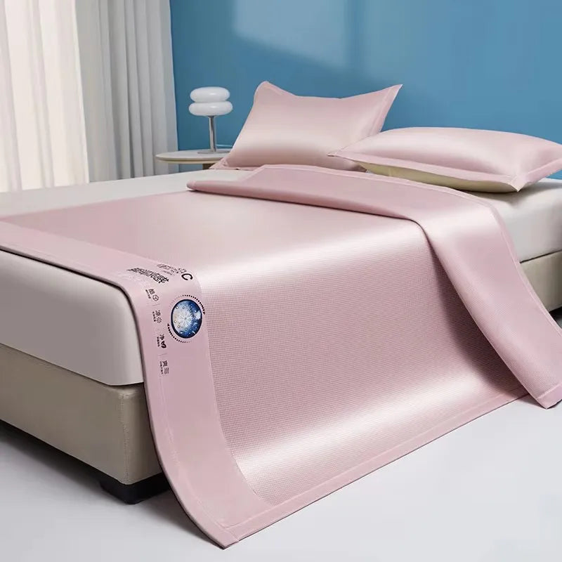 Cooling Bed Mat for Summer - Breathable Non-Slip Foldable Sleeping Pad with Pillowcase for Home