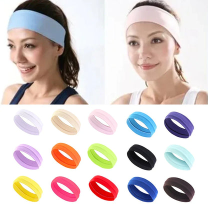 Summer Sports Headbands for Women – Solid Color Elastic Fitness, Yoga, and Running Bandanas, Stretch Makeup Hair Accessories 2023